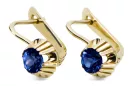 Des boucles d'oreilles Saphir Or jaune 14 carats Style vintage vec027y